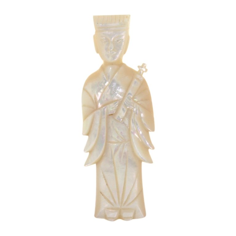 Chinese Figural Mother of Pearl Snuff Bottle (1 of 2)