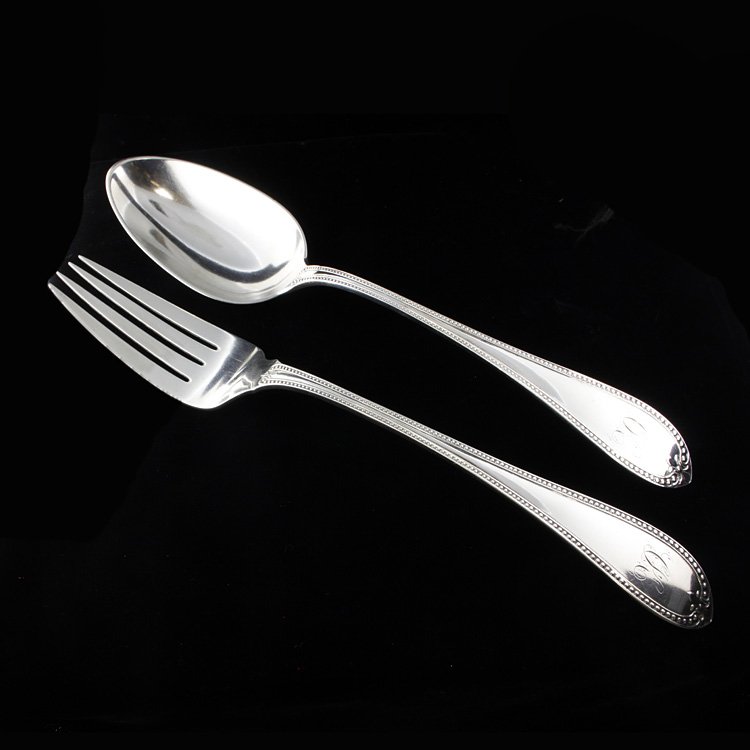 George Sharp Bead Pattern Salad/Serving Set (1 of 4)