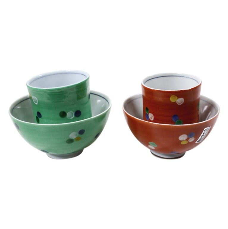 Set of 2 Asian Hand Painted Cup and Bowl (1 of 3)