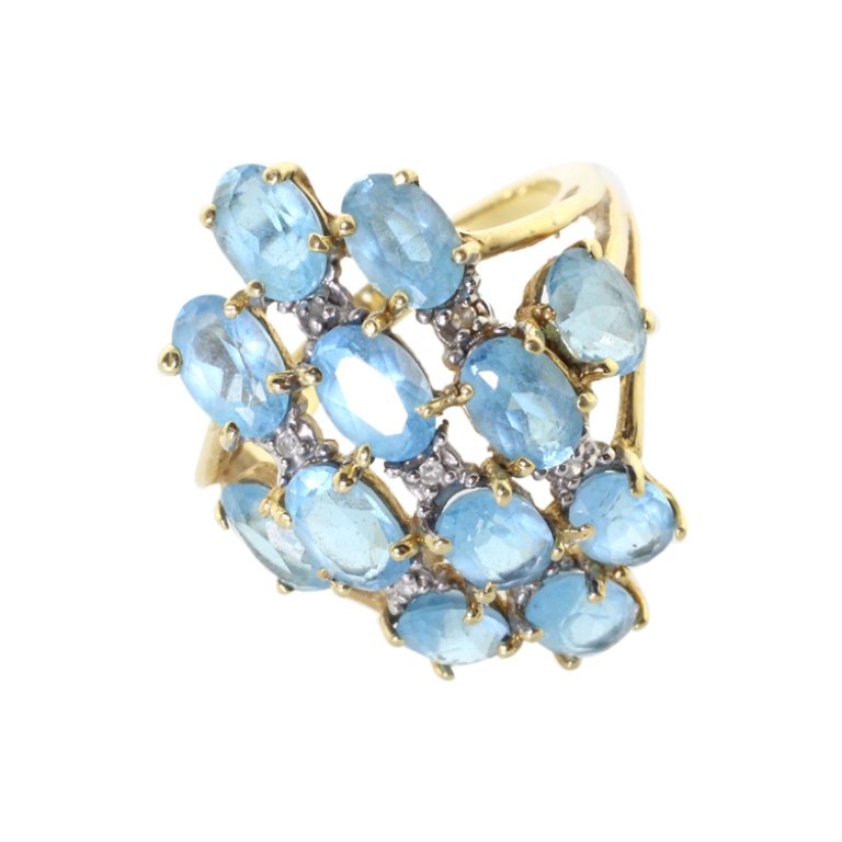 Blue Topaz and Diamond Fashion Ring (1 of 3)