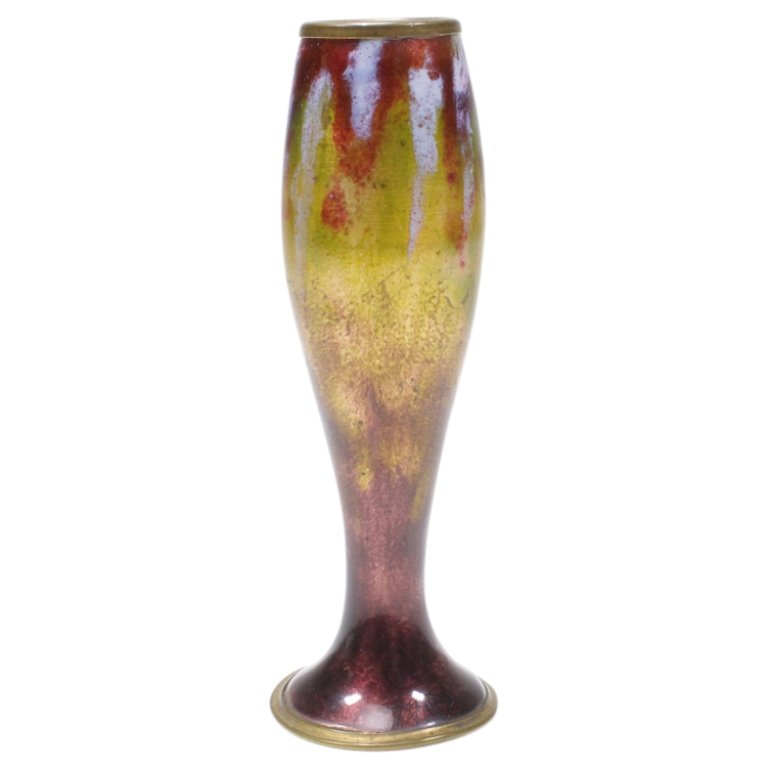 French Enamel Brass Bud Vase (1 of 4)