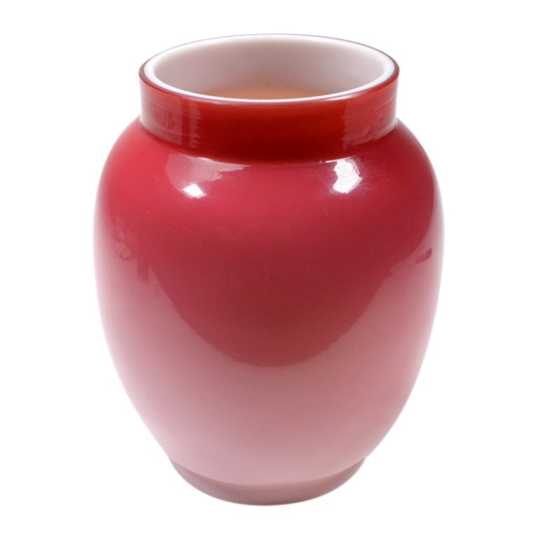 Early 1900s Peach Blow Case Glass Vase (1 of 3)