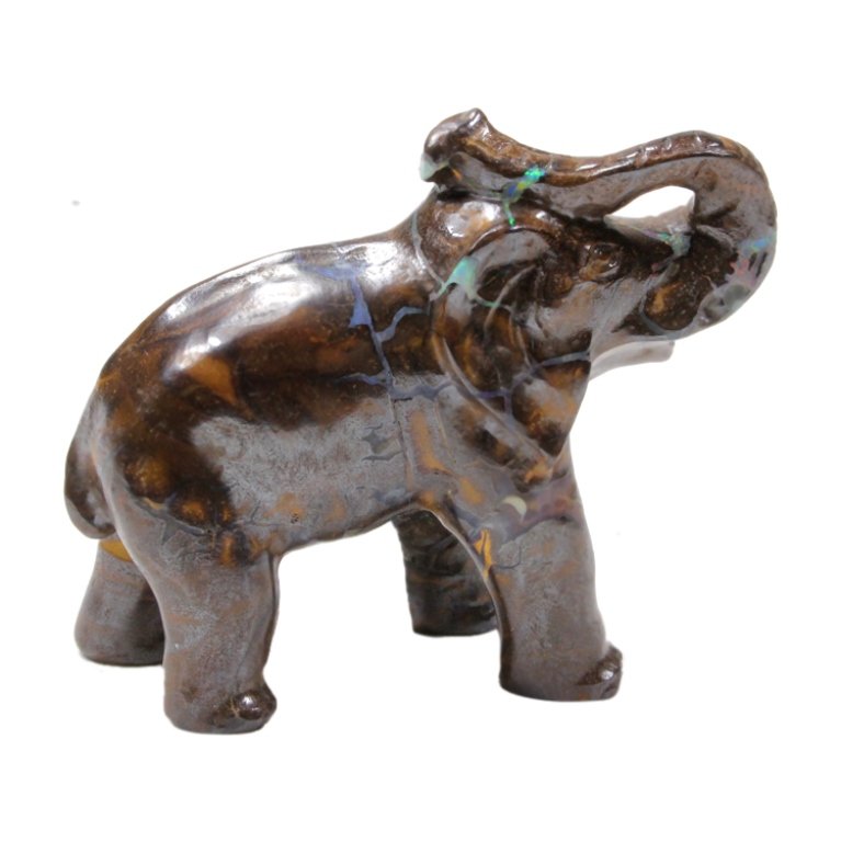 Carved Opal Matrix Elephant (1 of 2)