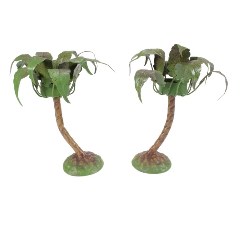 Set of 2 Petites Choses Palm Tree Candle Holders (1 of 3)