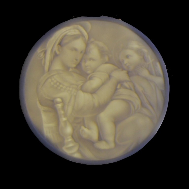 Madonna and Child with John The Baptist Lithophane (1 of 2)