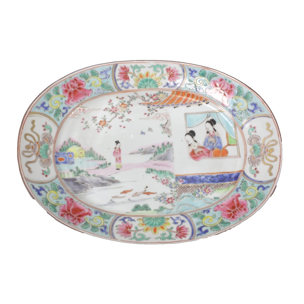 20th Century Famille Rose Serving Dish (1 of 2)