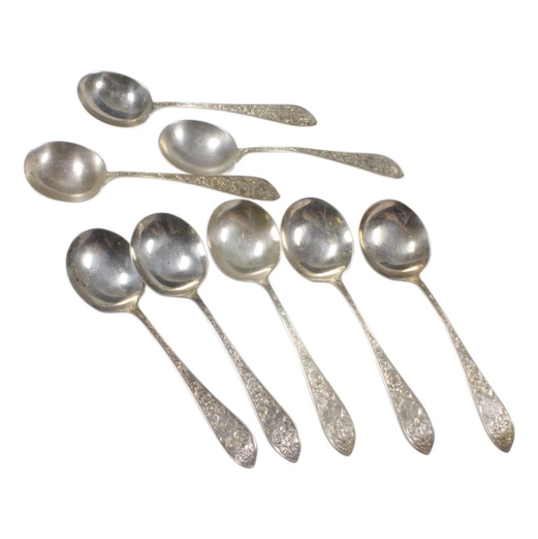 Whiting Lot of 8 Sterling Silver Spoons (1 of 2)