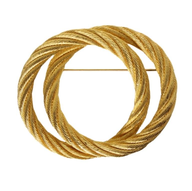 Christian Dior Double Circle Rope Brooch (1 of 2)