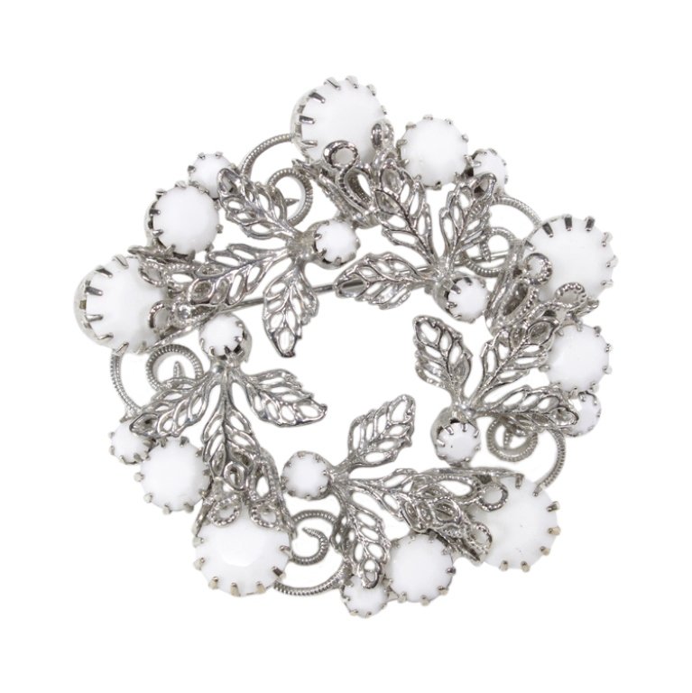 White Rhinestone Brooch (1 of 2)