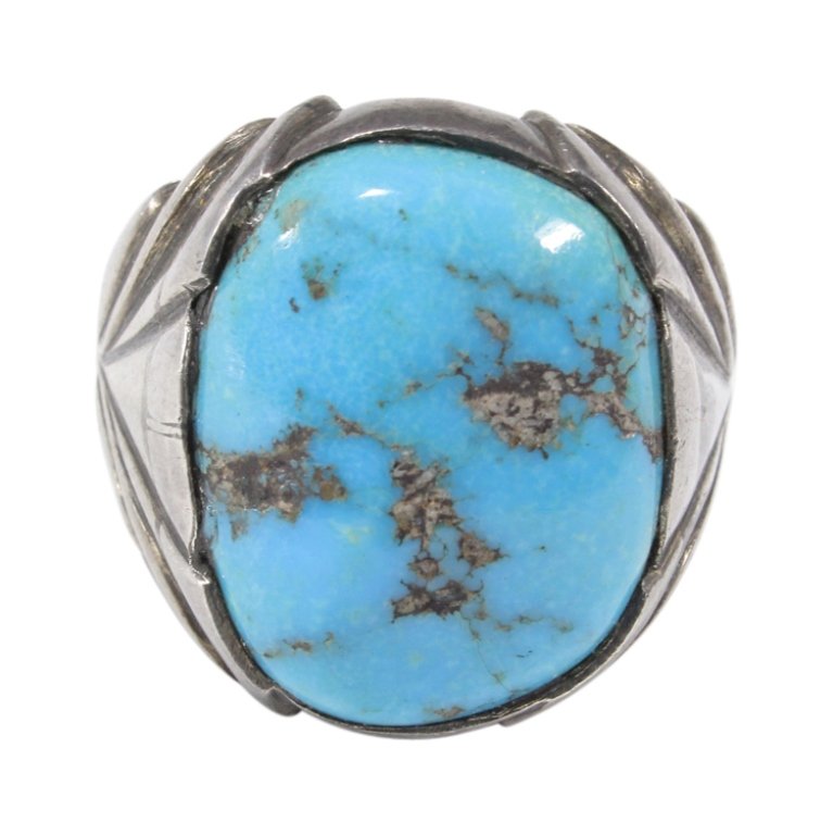 Silver and Turquoise Native American Style Ring (1 of 3)