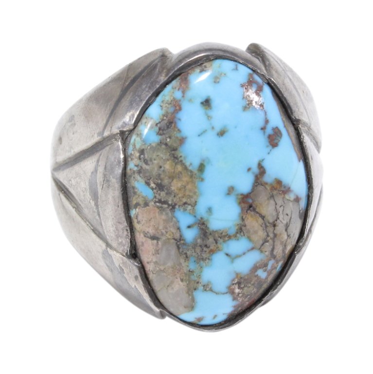 Silver and Turquoise Native American Style Ring (1 of 3)