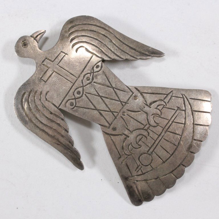 Sterling Hand Made Eagle Brooch (1 of 1)