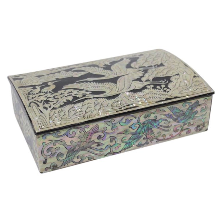 Abalone and Mother of Pearl Black Lacquered Box (1 of 3)