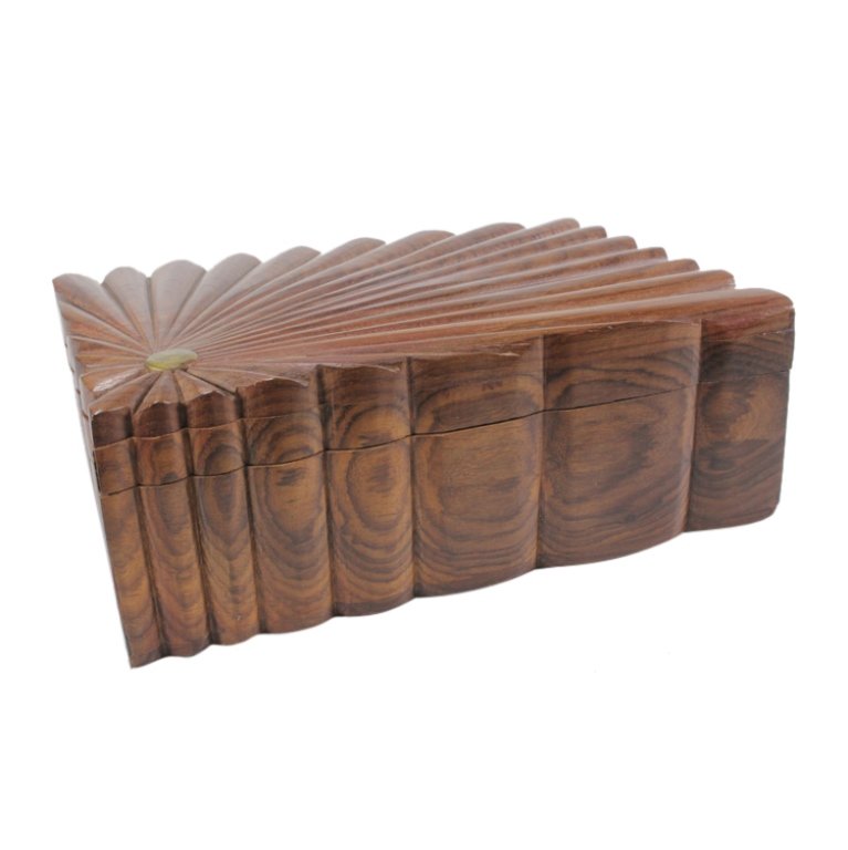 Large Carved Wooden Trinket Box (1 of 2)