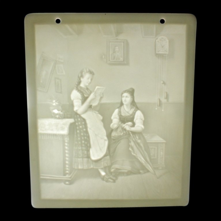 Porcelain Two Women Lithophane Panel (1 of 4)