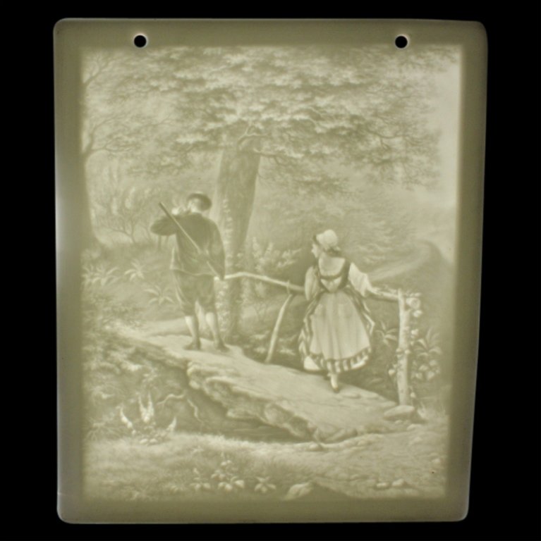PPM Porcelain Hunter and Woman Lithophane Panel (1 of 4)