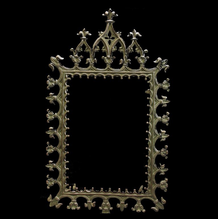 Gothic Metal Lithophane Frame: Est. $ 30 - 50 Gothic Metal Lithophane Frame. Fits lithophane that measures 4.5 inches by 6 inches. No lithophane included.