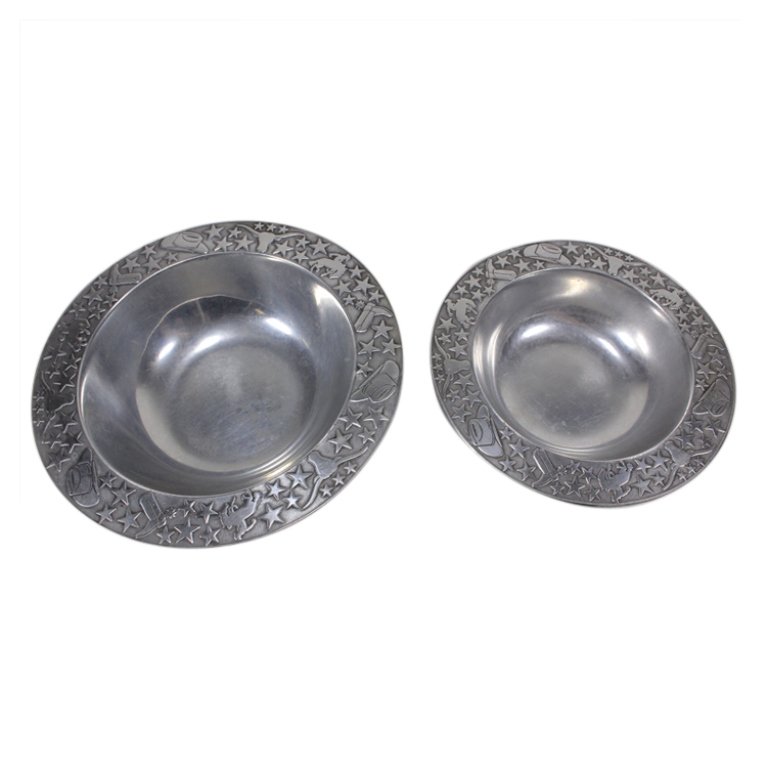 Set of 2 Wilton Armetale Western Serving Bowls (1 of 2)