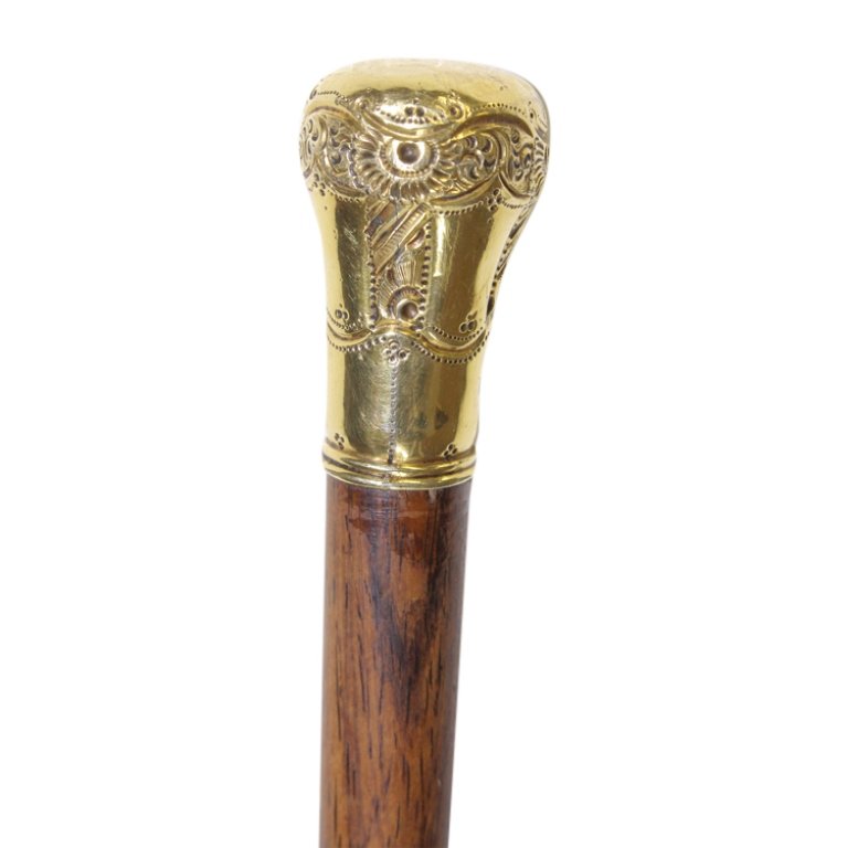 Vintage Gold Plated Cane Walking Stick (1 of 2)