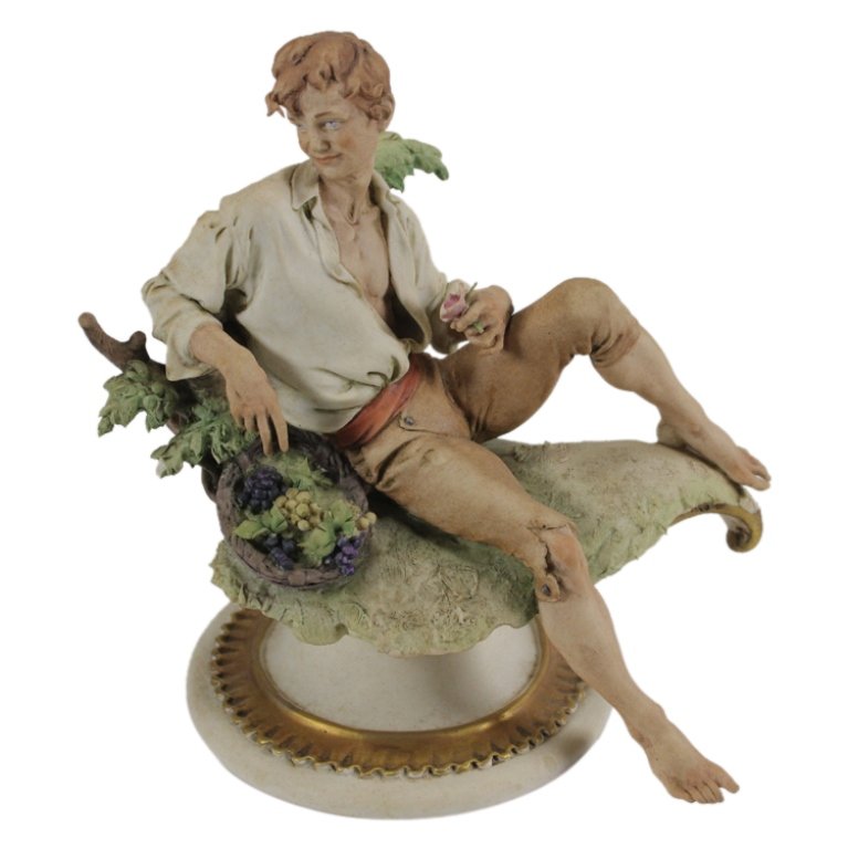 Giuseppe Cappe Peasant Man with Grape Figurine (1 of 5)