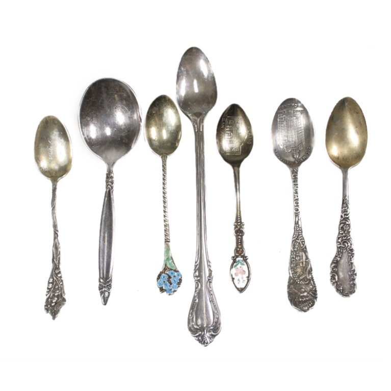 Lot of 7 Some Sterling Collector Spoons (1 of 2)