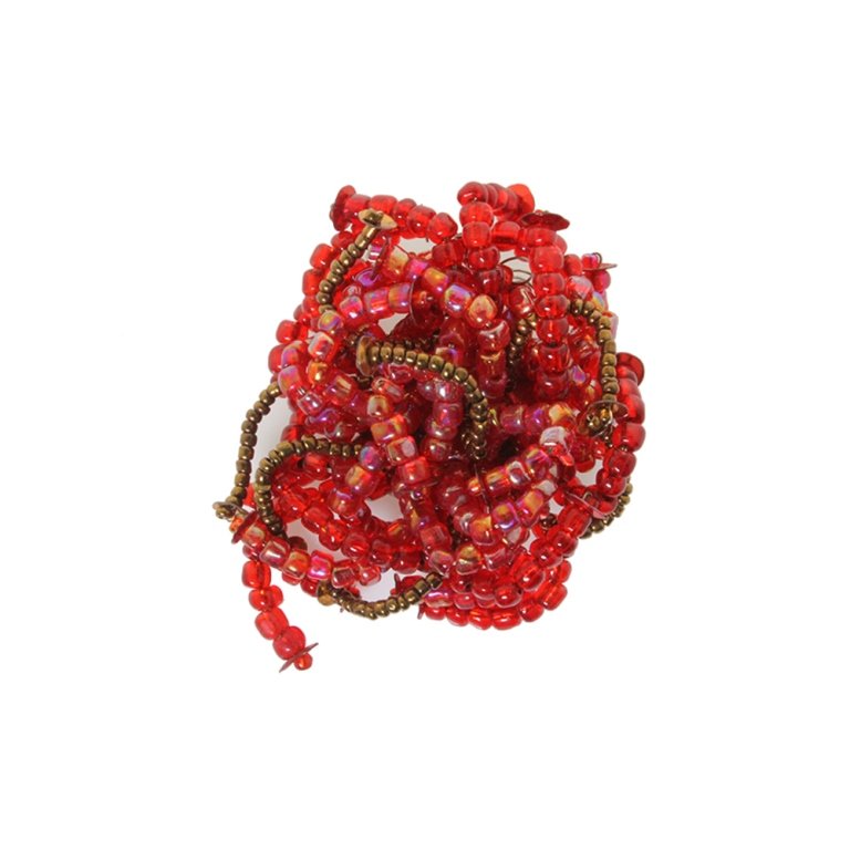 Vintage Beaded Wire Flower Pin Brooch (1 of 2)