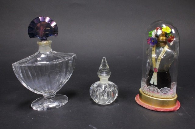 3 Antique Glass Perfume Bottles Schiaparelli (1 of 2)