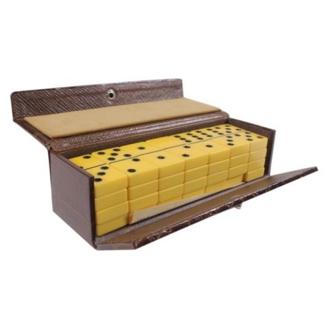 Vintage Set of Bakelite Dominoes in Alligator Case (1 of 2)