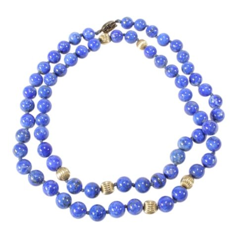 14k Lapis Lazuli Bead Necklace (1 of 2)