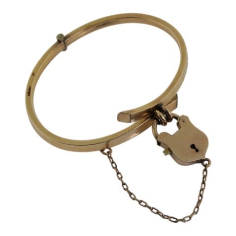 Vintage Hinged Bangle Bracelet with Lock Clasp (1 of 2)
