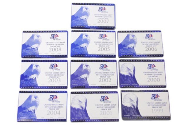 1999-2008 US Mint 50 State Quarters Proof Sets (1 of 1)
