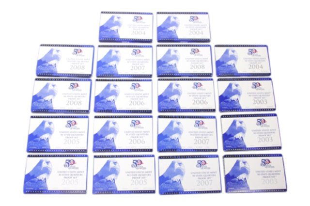 Lot of 18 US Mint 50 State Quarters Proof Sets (1 of 1)