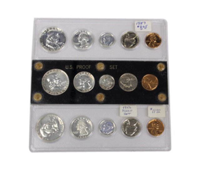 1956-1958 US Proof Sets in Cases (1 of 1)