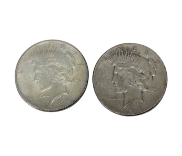 2 Peace Silver Dollars (1 of 2)