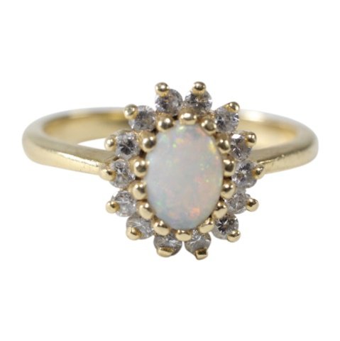 Opal & Diamond Ring in 14k Gold (1 of 3)