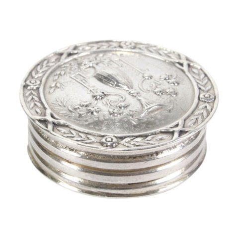 Sterling Silver Repousse Pill Box (1 of 3)