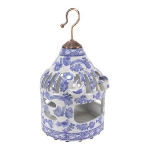 Cobalt Glazed Porcelain Bird Feeder (1 of 2)