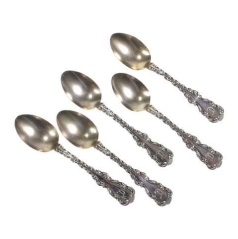 Set of 5 Whiting Louis XV Sterling Demitasse Spoon (1 of 2)