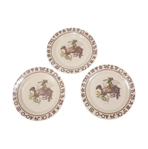Set of 3 True West Westward Ho Dinner Plates (1 of 4)