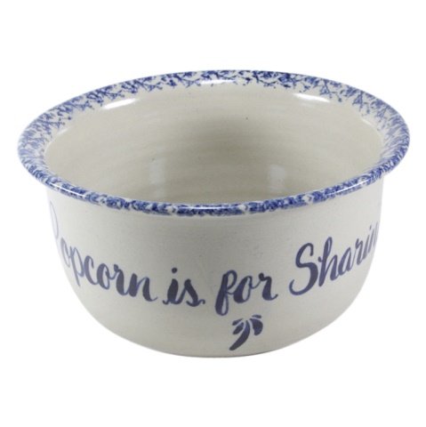 Marshall Pottery Popcorn Bowl: Est. $ 15 - 20 Marshall Pottery Popcorn Bowl. A 10inch salt glaze popcorn bowl made by the Marshall pottery co. Marshall, Texas. Bowl has cobalt decoration and is bottom stamped Marshall Pottery.