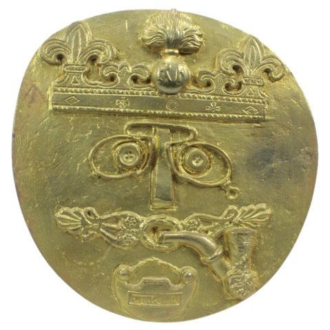 Bezombes "Mi-Careme" Gilt Bronze Plaque (1 of 2)