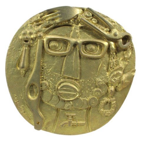 Large Bezombes Gilt Bronze Plaque (1 of 2)