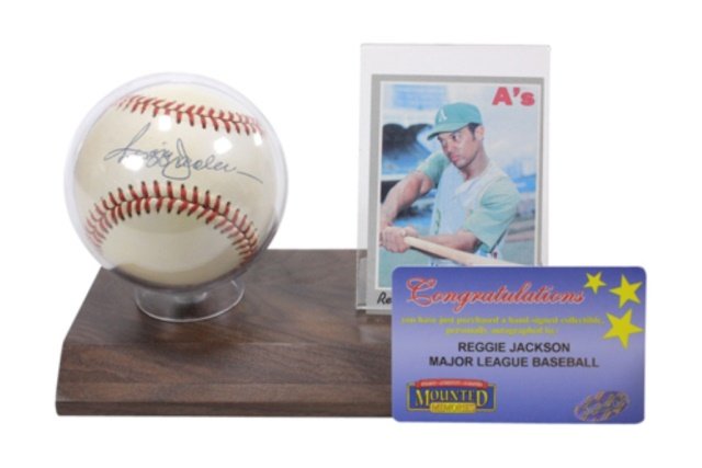 Reggie Jackson Oakland A's Signed Baseball w/ Card (1 of 3)