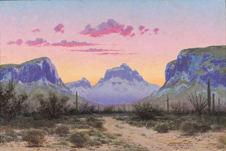 Audley Dean Nicols 'Untitled Arizona Landscape': Audley Dean Nicols (American, 1875-1941) 'Untitled Arizona Landscape' 1925 Oil on canvas ; 16 x 24 (in) Signed and dated Audley Dean Nicols Ariz 1925, lower right
