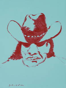 Fritz Scholder 'Gallup Indian': Fritz Scholder (American, 1937-2005) 'Gallup Indian' c. 1970's Acrylic on paper ; 24 x 18 (in) Signed Scholder, lower left
