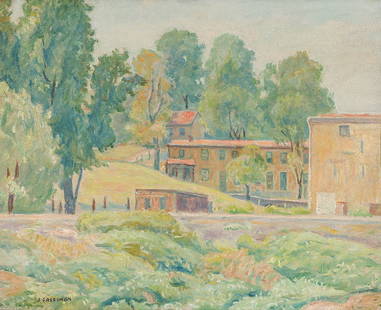 Joseph Grossman 'Untitled Landscape': Joseph Grossman (American, 1889-1979) 'Untitled Landscape' Oil on canvas ; 16 x 20 (in) Signed J. Grossman, lower left and verso