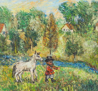 David Burliuk 'The White Horse': David Burliuk (Russian, 1882-1967) 'The White Horse' c. 1944 Oil on canvas ; 22 x 24 (in) Signed Burliuk, lower right