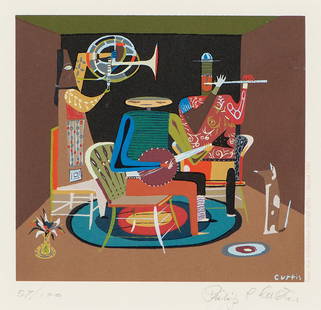 Philip Campbell Curtis 'The Musicians': Philip Campbell Curtis (American, 1907-2000) 'The Musicians' 1978 Serigraph ed 57 of 100; 15 x 15 (in) Signed Philip C Curtis in pencil, lower rightThis lot is printed and published by Armstrong