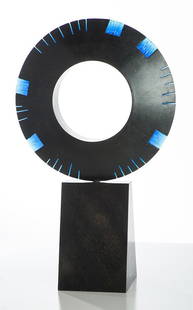 Gary Slater 'Untitled': Gary Slater (American, b. 1947) 'Untitled' 2009 Steel and glass ; 31.5 x 15 x 8 (in) Engraved GS 09, base