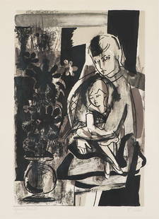 Françoise Gilot 'Les Deux Enfants': Françoise Gilot (French, b. 1921) 'Les Deux Enfants' Lithograph Artist proof 24 of 25 from an edition of 100; 25 x 18 (in) Signed in pencil F. Gilot, lower right Published by Associated American